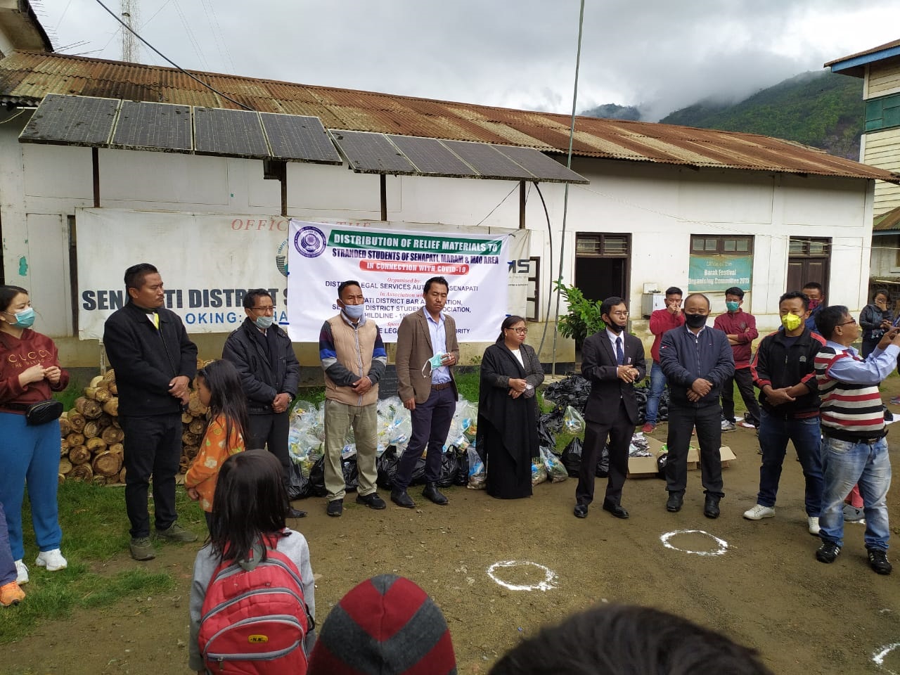  Relief to Stranded students and orphanage home by District Legal Services Authority, Senapati. today at Maram Center Local Ground